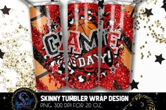 Game Day Basketball Tumbler Sublimation, Black Red Product Image 1