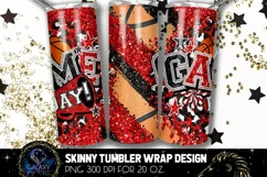 Game Day Basketball Tumbler Sublimation, Black Red Product Image 2