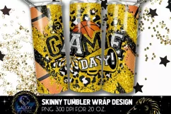 Game Day Basketball Tumbler Sublimation, Black Yellow Product Image 1