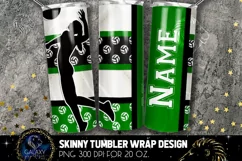 Add Text Volleyball Tumbler Sublimation PNG - Black Green Product Image 2