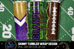 Football Cheer Grandma Tumbler Sublimation, Purple Gold Product Image 1