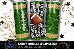 Football Mom Tumbler Sublimation, Green Gold Football Mom Product Image 1