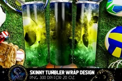 Powder Explotion Soccer Tumbler, Green Yellow Blue Soccer Product Image 2