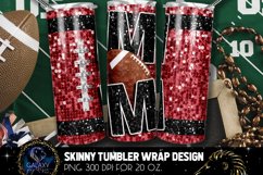 Maroon Black Sequin Football Mom Tumbler Sublimation Product Image 1