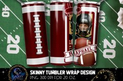 Add Photo Maroon White Football Tumbler Design, Football Product Image 2