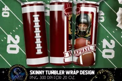 Add Photo Maroon White Football Tumbler Design, Football Product Image 2