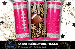 Football Mom Tumbler Sublimation, Pink Glitter Football Product Image 1