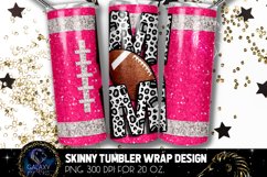 Football Mom Tumbler Sublimation, Pink Glitter Football Product Image 1