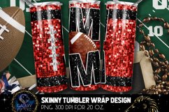 Red Black Sequin Football Mom Tumbler Sublimation Product Image 1