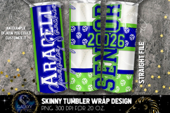 Senior 2026 Volleyball Tumbler Sublimation Blue Green Product Image 3