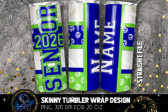 Senior 2026 Volleyball Tumbler Sublimation Blue Green Product Image 2