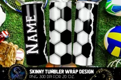 Add Text Soccer Ball Tumbler Sublimation Design PNG Product Image 1
