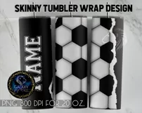 Add Text Soccer Ball Tumbler Sublimation Design PNG Product Image 5