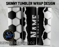 Add Text Soccer Ball Tumbler Sublimation Design PNG Product Image 6