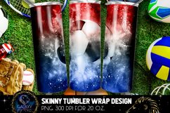 Powder Explotion Soccer Tumbler, Blue White Red Soccer Product Image 1