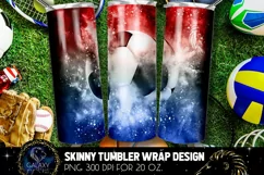 Powder Explotion Soccer Tumbler, Blue White Red Soccer Product Image 1