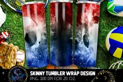 Powder Explotion Soccer Tumbler, Blue White Red Soccer Product Image 2