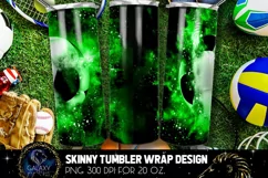 Powder Explotion Soccer Tumbler Sublimation, Green Soccer Product Image 2