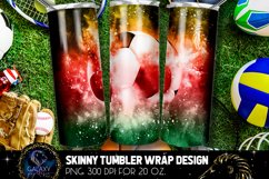 Powder Explotion Soccer Tumbler, Green Red Yellow Soccer Product Image 1