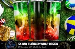 Powder Explotion Soccer Tumbler, Green Yellow Red Soccer Product Image 2