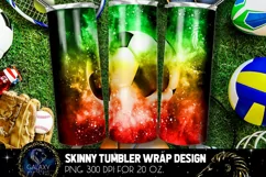 Powder Explotion Soccer Tumbler, Green Yellow Red Soccer Product Image 1