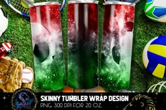 Powder Explotion Soccer Tumbler Sublimation, Green White Red Product Image 2