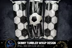 Black Glitter Soccer Mom Tumbler Design, Soccer Mom Product Image 1