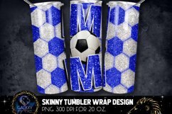 Blue Glitter Soccer Mom Tumbler Design, Soccer Mom Product Image 1