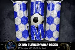 Blue Glitter Soccer Mom Tumbler Design, Soccer Mom Product Image 1