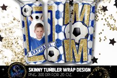 Add Photo Blue Gold Soccer Mom Tumbler Design, Soccer Mom Product Image 1