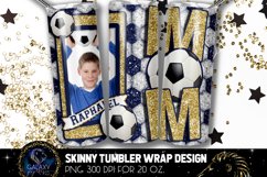 Add Photo Blue Gold Soccer Mom Tumbler Design, Soccer Mom Product Image 1
