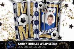 Add Photo Blue Gold Soccer Mom Tumbler Design, Soccer Mom Product Image 2