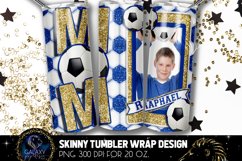 Add Photo Blue Gold Soccer Mom Tumbler Design, Soccer Mom Product Image 2