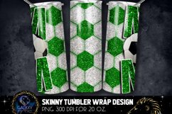 Green Glitter Soccer Mom Tumbler Design, Soccer Mom Product Image 2