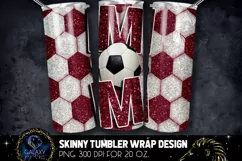 Maroon Glitter Soccer Mom Tumbler Design, Soccer Mom Product Image 1