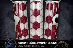 Maroon Glitter Soccer Mom Tumbler Design, Soccer Mom Product Image 2