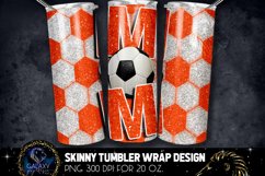 Orange Glitter Soccer Mom Tumbler Design, Soccer Mom Product Image 1