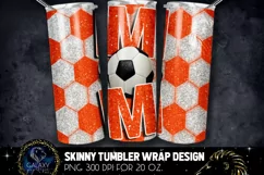 Orange Glitter Soccer Mom Tumbler Design, Soccer Mom Product Image 1