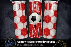Red Glitter Soccer Mom Tumbler Design, Soccer Mom Product Image 1