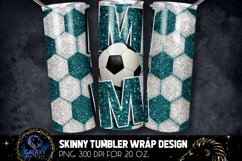 Teal Glitter Soccer Mom Tumbler Design, Soccer Mom Product Image 1