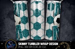 Teal Glitter Soccer Mom Tumbler Design, Soccer Mom Product Image 2