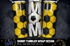 Yellow Glitter Soccer Mom Tumbler Design, Soccer Mom Product Image 1