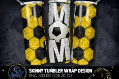 Yellow Glitter Soccer Mom Tumbler Design, Soccer Mom Product Image 1