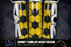 Yellow Glitter Soccer Mom Tumbler Design, Soccer Mom Product Image 2