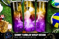Powder Explotion Soccer Tumbler Sublimation, Purple Yellow Product Image 1
