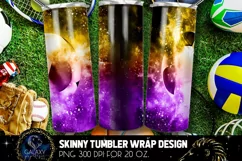 Powder Explotion Soccer Tumbler Sublimation, Purple Yellow Product Image 2