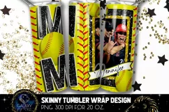 Add Photo Black Softball Mom Tumbler Design, Softball Mom Product Image 2