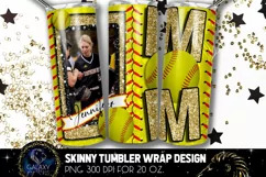 Add Photo Gold Softball Mom Tumbler Design, Softball Mom Product Image 1