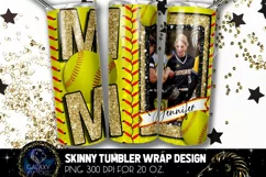Add Photo Gold Softball Mom Tumbler Design, Softball Mom Product Image 2