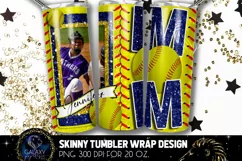 Add Photo Blue Softball Mom Tumbler Design, Softball Mom Product Image 1